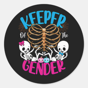 Ghost Keeper Of The Gender Reveal Announcement Hal Classic Round Sticker