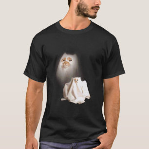 Ghost Kitten Vintage Halloween Cat Funny Meme Crin T-Shirt