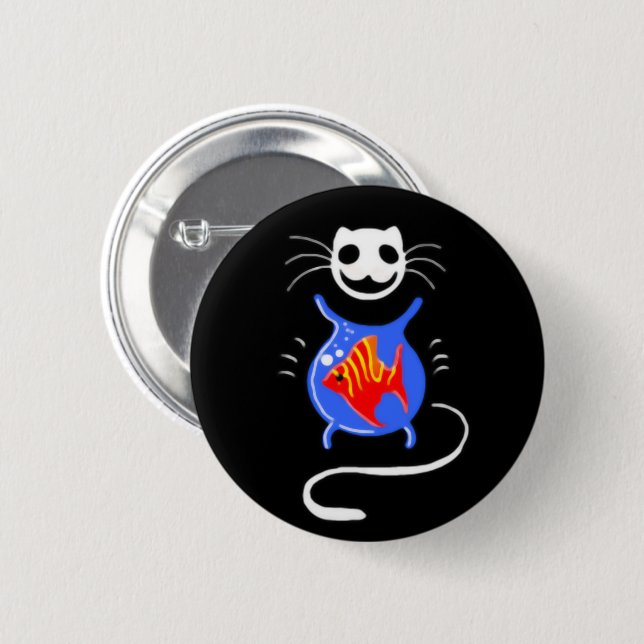 Ghost Kitty Cat 2 Inch Round Button (Front & Back)