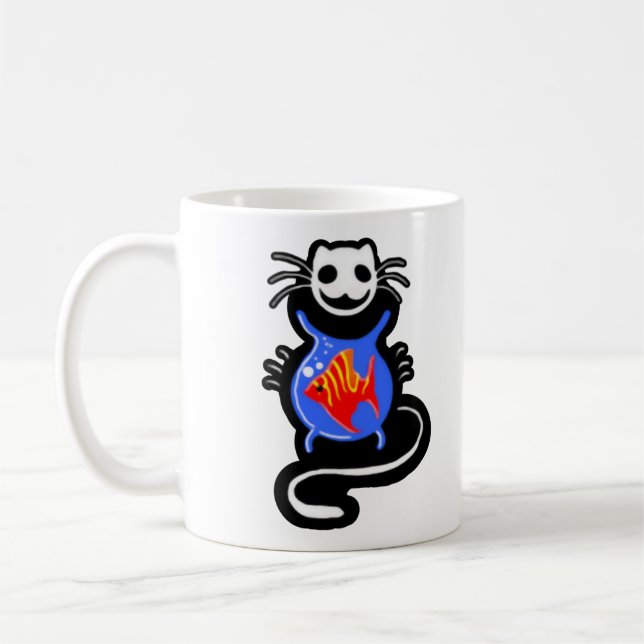 Ghost Kitty Cat Mug (Left)