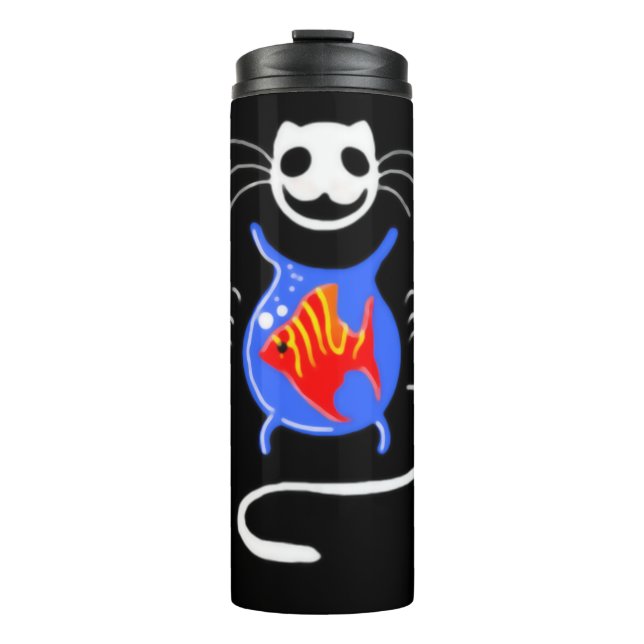 Ghost Kitty Cat Thermal Tumbler (Front)
