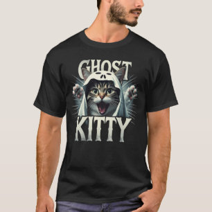 Ghost Kitty Halloween Meme T-Shirt