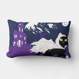 Ghost Kitty Lumbar Pillow