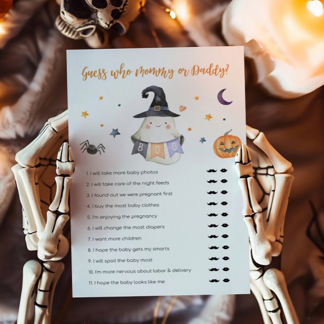 Ghost Little Boo Guess who Mommy or Daddy Game (Little Boo Baby Shower Guess who Mommy or Daddy Game)