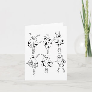 Ghost Llerinas Llet Dance Halloween Cute Ghost  Card