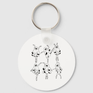Ghost Llerinas Llet Dance Halloween Cute Ghost  Keychain