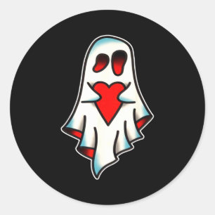 Ghost Lover Heart  Classic Round Sticker