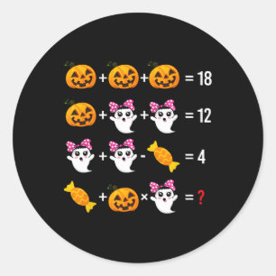 Ghost Mathematics Mathematics Halloween Cute Spook Classic Round Sticker