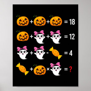 Ghost Mathematics Mathematics Halloween Cute Spook Poster