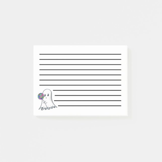Ghost mignon avec Lolipop Post-It Notes (Devant)
