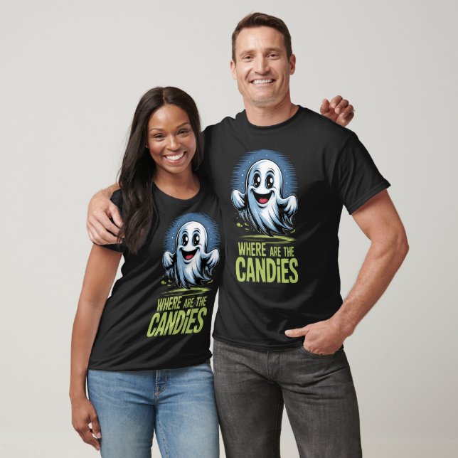 Ghost Mignon Halloween "Where Are The Candies" T-Shirt (Unisex)