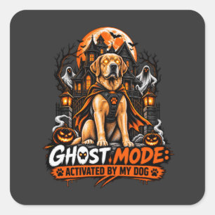 Ghost Mode Activated By My Dog Labrador Halloween  Square Sticker