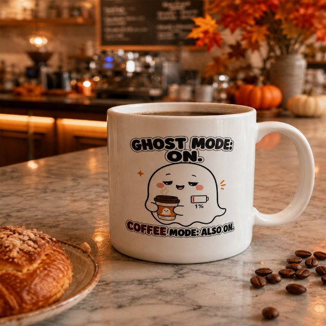 Ghost Mode On Coffee Mode Large Halloween Mug Gift (Creator Uploaded)