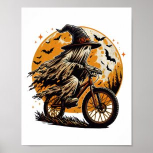 Ghost Mountain Biking Halloween Scary Costume Ride Poster