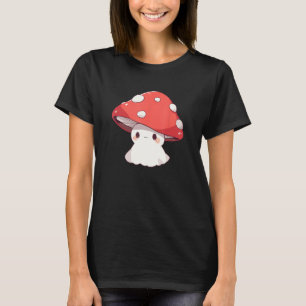 Ghost Mushroom Cute Halloween Cottagecore Women K T-Shirt