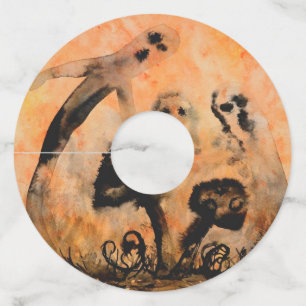 Ghost Mushrooms Paper Wine Glass Tags