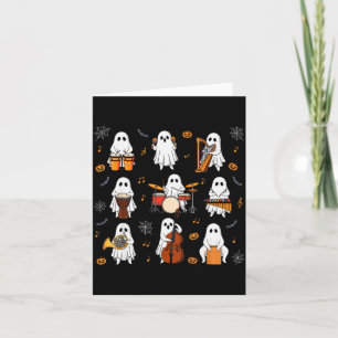 Ghost Music Teacher Funny Halloween Musician Costu Card