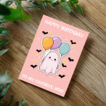 Ghost My Favourite Boo Halloween Birthday Card<br><div class="desc">This design may be personalized by choosing the Edit Design option. You may also transfer onto other items. Contact me at colorflowcreations@gmail.com or use the chat option at the top of the page if you wish to have this design on another product or need assistance. See more of my designs...</div>