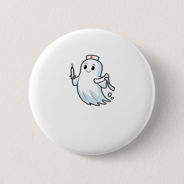 ghost nurse Classic T-Shirt_1 2 Inch Round Button (Front)