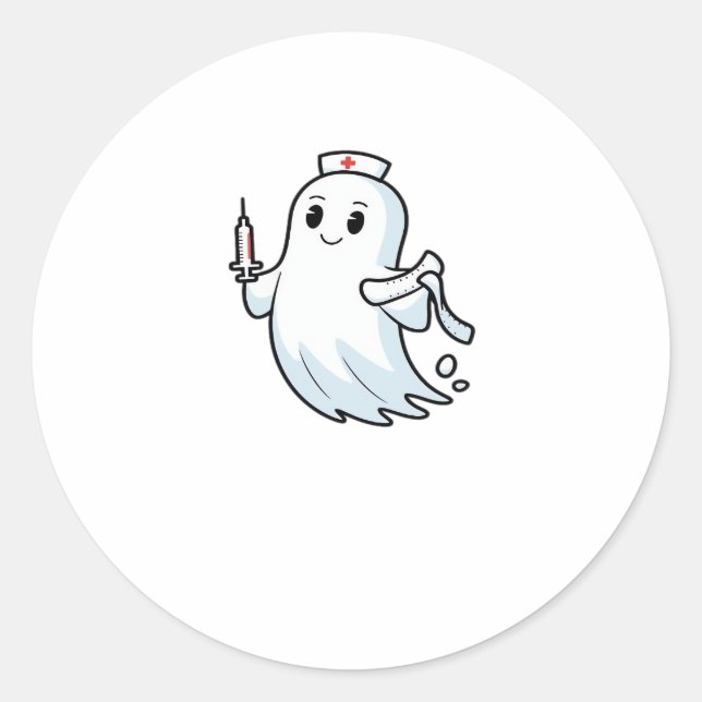 ghost nurse Classic T-Shirt_1 Classic Round Sticker (Front)