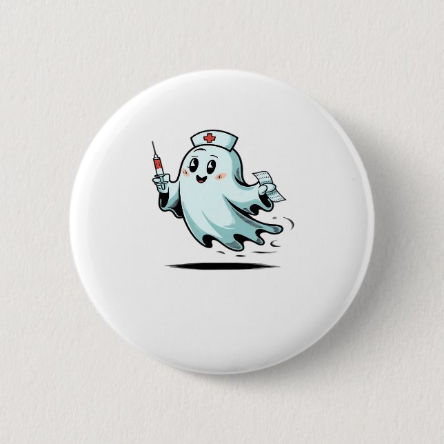 ghost nurse Classic T-Shirt_2 2 Inch Round Button (Front)