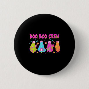 Ghost Nurse Halloween Boo Crew Registered Nursing  2 Inch Round Button