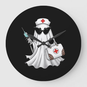 Ghost Nurse Halloween Large Clock