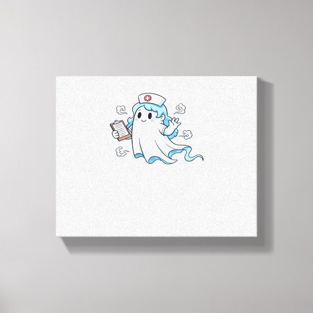 Ghost Nurse  Spookily Caring and Whimsically Haunt Canvas Print (Front)
