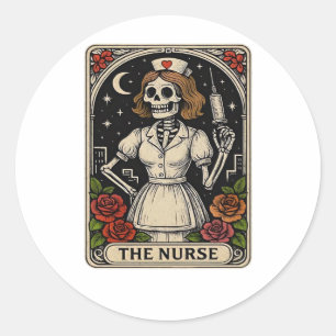 Ghost Nurse Spookily Caring and Whimsically Haunt Classic Round Sticker