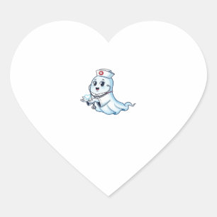 Ghost Nurse Spookily Caring and Whimsically Haunt Heart Sticker