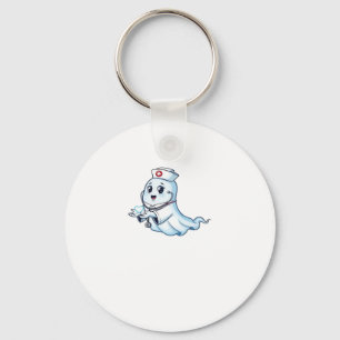 Ghost Nurse  Spookily Caring and Whimsically Haunt Keychain