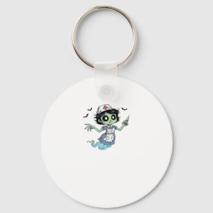 Ghost Nurse  Spookily Caring and Whimsically Haunt Keychain