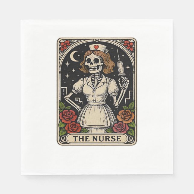 Ghost Nurse  Spookily Caring and Whimsically Haunt Napkin (Front)