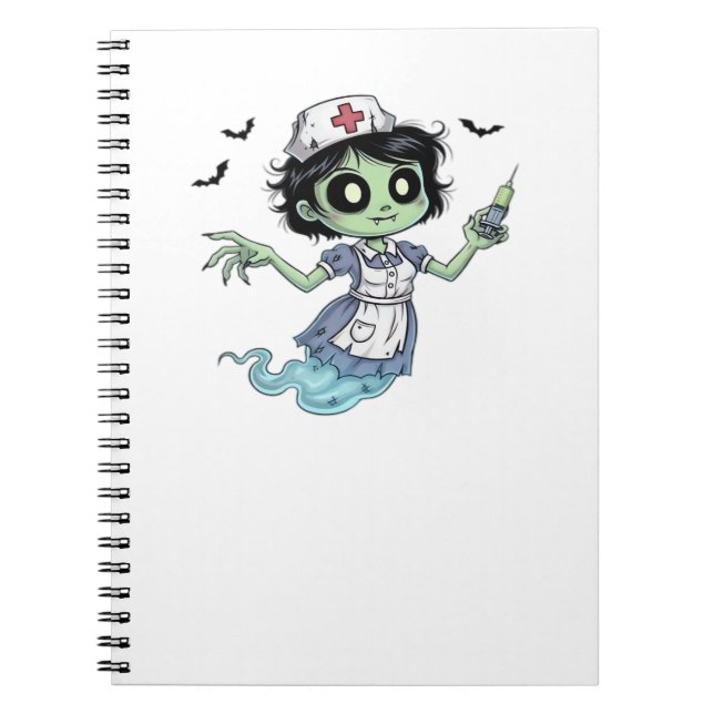 Ghost Nurse  Spookily Caring and Whimsically Haunt Notebook (Front)