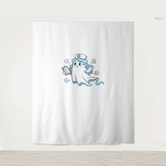 Ghost Nurse  Spookily Caring and Whimsically Haunt Tapestry