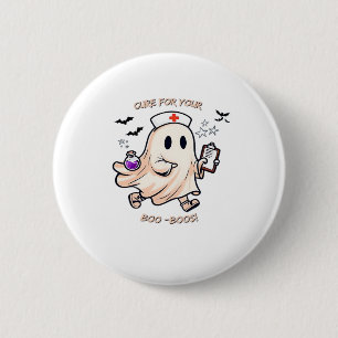 Ghost Nurse with Magical Potion � Cure for Your Bo 2 Inch Round Button