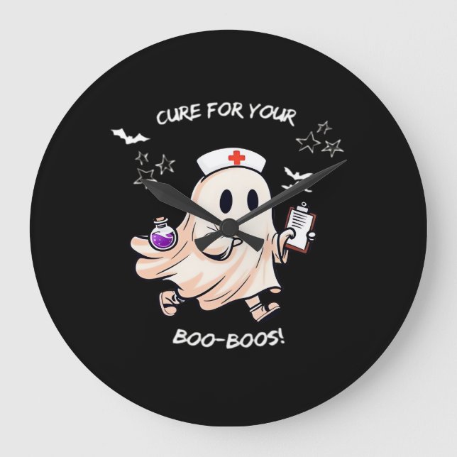 Ghost Nurse with Magical Potion – Cure for Your Bo Large Clock (Front)