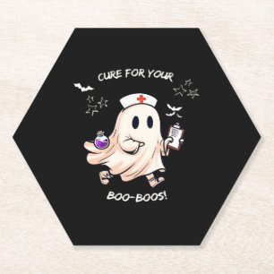 Ghost Nurse with Magical Potion � Cure for Your Bo Paper Coaster