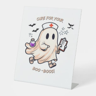 Ghost Nurse with Magical Potion – Cure for Your Bo Pedestal Sign