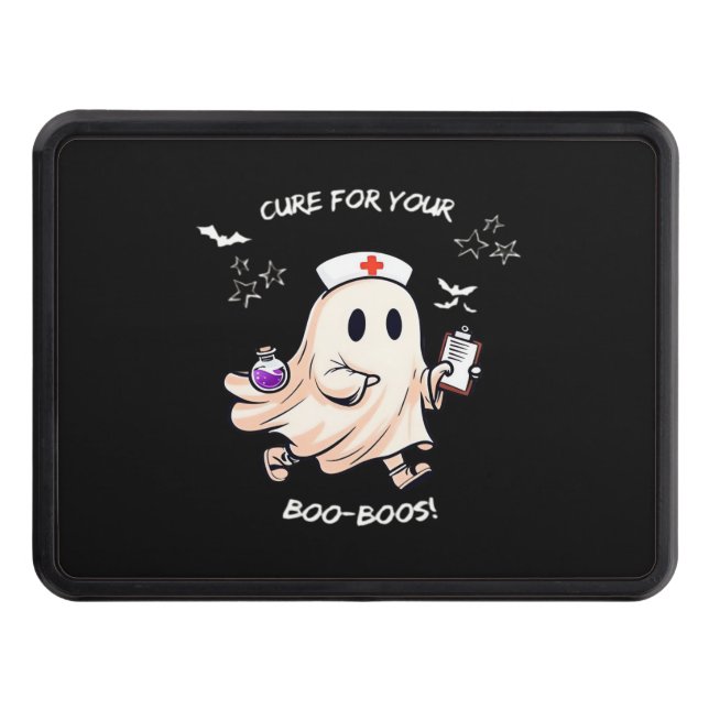 Ghost Nurse with Magical Potion – Cure for Your Bo Trailer Hitch Cover (Front)