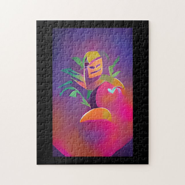 Ghost of a mango popsicle abstract digital art jigsaw puzzle (Vertical)