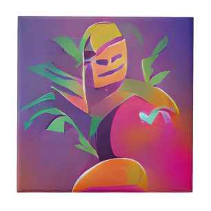 Ghost of a mango popsicle abstract digital art  tile