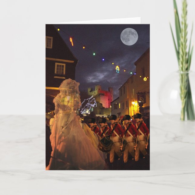 Ghost of Charles Dickens Past Holiday Card (Front)