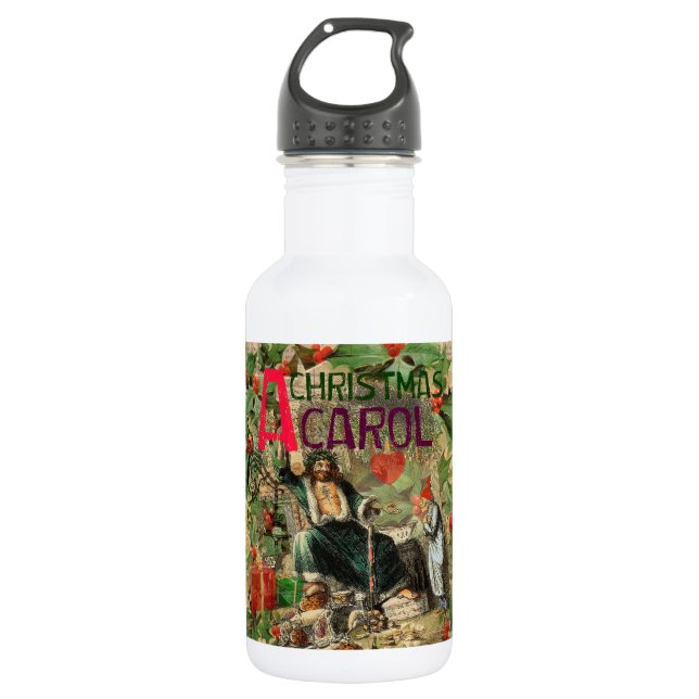 Ghost of Christmas Present Illustration Scrooge 532 Ml Water Bottle (Front)