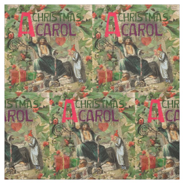 Ghost of Christmas Present Illustration Scrooge Fabric (Swatch)