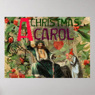 Ghost of Christmas Present Illustration Scrooge Poster