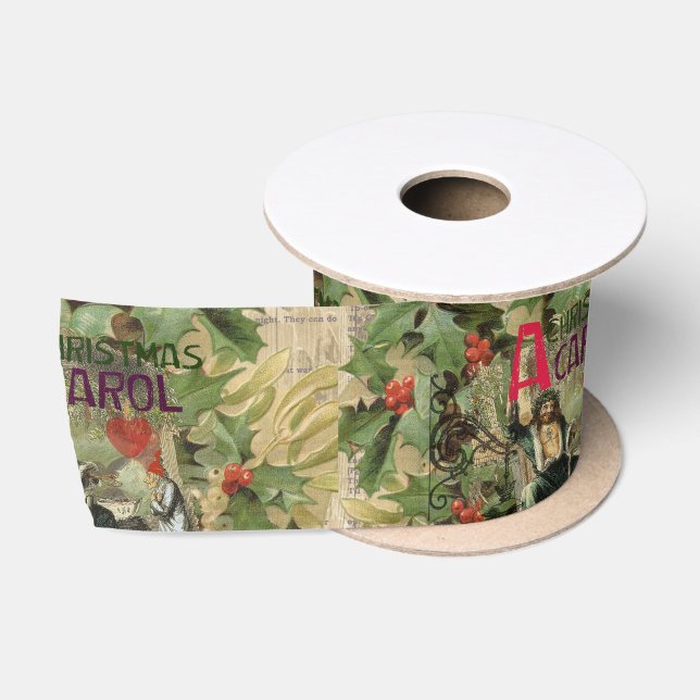 Ghost of Christmas Present Illustration Scrooge Satin Ribbon (Spool)