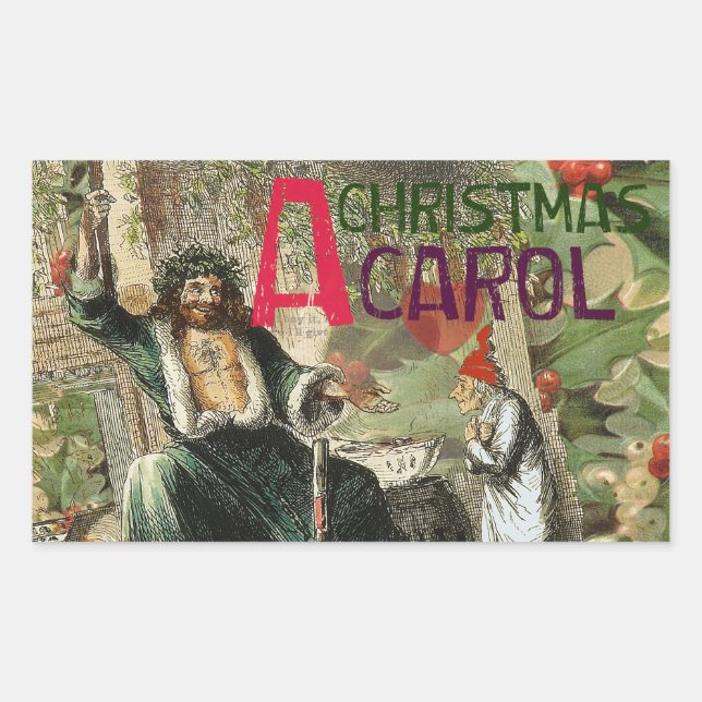 Ghost of Christmas Present Illustration Scrooge Sticker (Front)