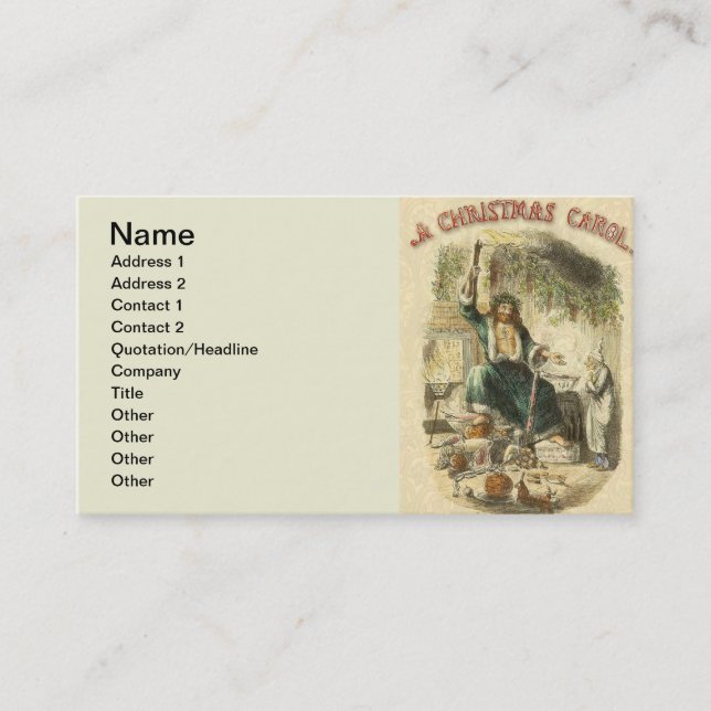 Ghost of Christmas Present Scrooge  Business Card (Front)