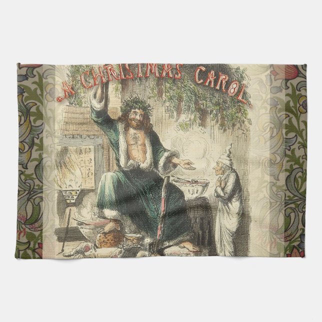 Ghost of Christmas Present Scrooge  Kitchen Towel (Horizontal)